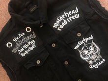 Load image into Gallery viewer, Motörhead Road Crew Everything Louder Denim Vest Cut-Off Battle Jacket Ace Of Spades