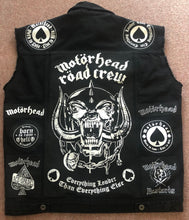 Load image into Gallery viewer, Motörhead Road Crew Everything Louder Denim Vest Cut-Off Battle Jacket Ace Of Spades