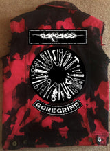 Load image into Gallery viewer, Carcass Goregrind Rocker Patch Battle Jacket Surgical Steel Blood Splatter Edition Cut-Off Denim
