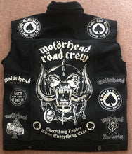 Load image into Gallery viewer, Motörhead Road Crew Everything Louder Denim Vest Cut-Off Battle Jacket Ace Of Spades