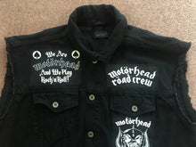 Load image into Gallery viewer, Motörhead Road Crew Everything Louder Denim Vest Cut-Off Battle Jacket Ace Of Spades