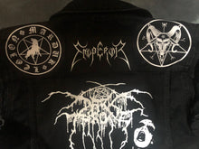 Load image into Gallery viewer, Black Metal Battle Jacket Cut-Off Denim Vest True Scandinavian XXL Superstrip Patch