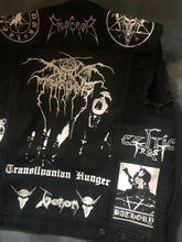 Load image into Gallery viewer, Black Metal Battle Jacket Cut-Off Denim Vest True Scandinavian XXL Superstrip Patch