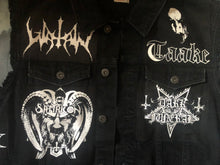 Load image into Gallery viewer, Black Metal Battle Jacket Cut-Off Denim Vest True Scandinavian XXL Superstrip Patch