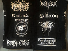 Load image into Gallery viewer, Black Metal Battle Jacket Cut-Off Denim Vest True Scandinavian XXL Superstrip Patch