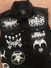 Load image into Gallery viewer, Depressive Suicidal Black Metal Battle Jacket Cut-Off Denim Vest Shining Lifelover Nocturnal Depression