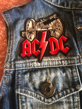 Load image into Gallery viewer, AC:DC For Those About To Rock Cannon Womens' Distressed Denim Cut-Off Patch Jacket