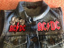 Load image into Gallery viewer, AC:DC For Those About To Rock Cannon Womens' Distressed Denim Cut-Off Patch Jacket