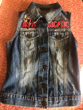 Load image into Gallery viewer, AC:DC For Those About To Rock Cannon Womens' Distressed Denim Cut-Off Patch Jacket