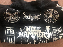 Load image into Gallery viewer, Black Metal Battle Jacket Cut-Off Denim Vest Hellhammer Satanic Rites Nargaroth Shining