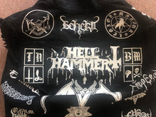 Load image into Gallery viewer, Black Metal Battle Jacket Cut-Off Denim Vest Hellhammer Satanic Rites Nargaroth Shining