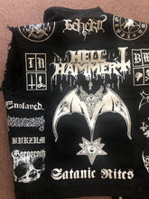 Load image into Gallery viewer, Black Metal Battle Jacket Cut-Off Denim Vest Hellhammer Satanic Rites Nargaroth Shining