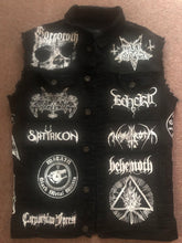 Load image into Gallery viewer, Black Metal Battle Jacket Cut-Off Denim Vest Behemoth The Satanist Taake Immortal
