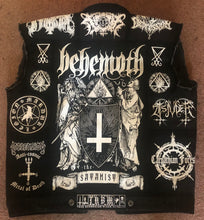 Load image into Gallery viewer, Black Metal Battle Jacket Cut-Off Denim Vest Behemoth The Satanist Taake Immortal