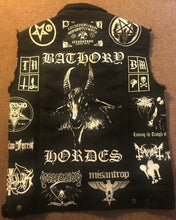 Load image into Gallery viewer, Black Metal Battle Jacket Cut-Off Denim Vest Bathory Hordes True Norwegian Darkthrone