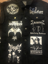 Load image into Gallery viewer, Black Metal Battle Jacket Cut-Off Denim Vest Bathory Hordes True Norwegian Darkthrone