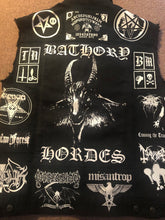 Load image into Gallery viewer, Black Metal Battle Jacket Cut-Off Denim Vest Bathory Hordes True Norwegian Darkthrone