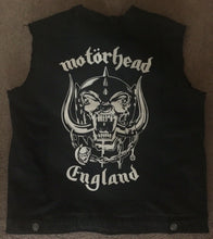 Load image into Gallery viewer, Motörhead Road Crew Denim Vest Cut-Off Battle Jacket Everything Louder