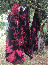 Load image into Gallery viewer, Slayer Girls' Reign In Blood Red Tie-Bleach Patch Battle Jacket Cut-Off Denim