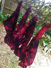 Load image into Gallery viewer, Slayer Girls' Reign In Blood Red Tie-Bleach Patch Battle Jacket Cut-Off Denim