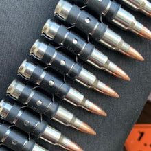 Load image into Gallery viewer, Bullet Belt: Genuine Metal Silver 5.56 Calibre with Copper Heads