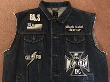 Load image into Gallery viewer, Black Label Society Doom Crew Rocker Patch Set Battle Jacket Cut-Off Denim BLS GIFD