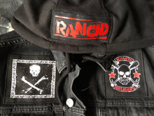 Load image into Gallery viewer, Rancid Punx Hooligans Punk Rock Denim Cut-Off Hooded Battle Jacket