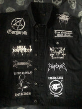 Load image into Gallery viewer, Black Metal Battle Jacket Cut-Off Denim Vest Mayhem Bathory Darkthrone Immortal Taake