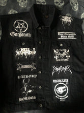 Load image into Gallery viewer, Black Metal Battle Jacket Cut-Off Denim Vest Mayhem Bathory Darkthrone Immortal Taake