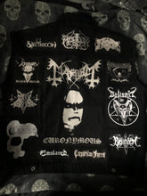 Load image into Gallery viewer, Black Metal Battle Jacket Cut-Off Denim Vest Mayhem Bathory Darkthrone Immortal Taake