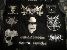 Load image into Gallery viewer, Black Metal Battle Jacket Cut-Off Denim Vest Mayhem Bathory Darkthrone Immortal Taake