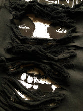 Load image into Gallery viewer, Distressed Punk Rock Black Denim Vest Cut-Off Battle Jacket Slashed Shredded + Studs/Spikes Option