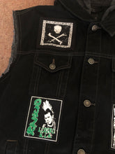 Load image into Gallery viewer, Rancid Punx Hooligans Punk Rock Denim Cut-Off Hooded Battle Jacket