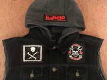 Load image into Gallery viewer, Rancid Punx Hooligans Punk Rock Denim Cut-Off Hooded Battle Jacket