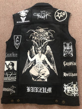 Load image into Gallery viewer, Black Metal Battle Jacket Cut-Off Denim Vest Darkthrone Watain Bathory Satyricon Immortal