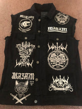 Load image into Gallery viewer, Watain Filth-Splattered Battle Jacket Distressed Black Metal Rocker Patch Denim Cut-Off