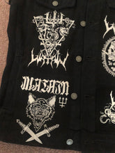 Load image into Gallery viewer, Watain Filth-Splattered Battle Jacket Distressed Black Metal Rocker Patch Denim Cut-Off
