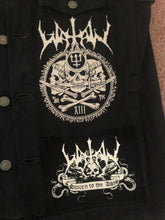 Load image into Gallery viewer, Watain Filth-Splattered Battle Jacket Distressed Black Metal Rocker Patch Denim Cut-Off