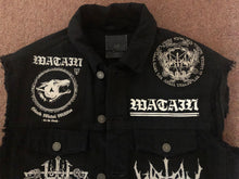 Load image into Gallery viewer, Watain Filth-Splattered Battle Jacket Distressed Black Metal Rocker Patch Denim Cut-Off