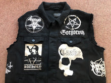 Load image into Gallery viewer, Black Metal Battle Jacket Cut-Off Denim Vest Carpathian Forest Bathory Watain Immortal Satyricon