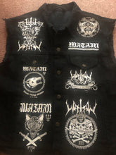 Load image into Gallery viewer, Total Watain Patch Battle Jacket Black Metal Denim Cut-Off Trident Wolf Eclipse To The Death FTW 13