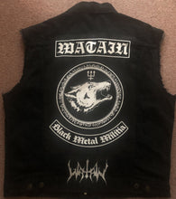 Load image into Gallery viewer, Watain Black Metal Militia Wolf Denim Vest Cut-Off Battle Jacket Sworn To The Dark