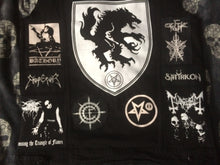 Load image into Gallery viewer, Black Metal Battle Jacket Cut-Off Denim Vest Satanic Warmaster Gorgoroth Archgoat Enslaved Mayhem
