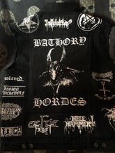 Load image into Gallery viewer, Black Metal Battle Jacket Cut-Off Denim Vest Mayhem De Mysteriis Dom Sathanas