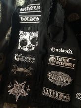 Load image into Gallery viewer, Black Metal Battle Jacket Cut-Off Denim Vest Mayhem De Mysteriis Dom Sathanas