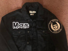 Load image into Gallery viewer, Misfits Fiend Club Black Denim Horror Business Punk Jacket Crimson Ghost Skull