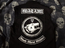 Load image into Gallery viewer, Watain Wolves Black Metal Militia Denim Cut-Off Battle Jacket Vest To The Death Trident Wolf Eclipse