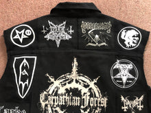 Load image into Gallery viewer, Black Metal Battle Jacket Cut-Off Denim Vest Carpathian Forest Bathory Watain Immortal Satyricon