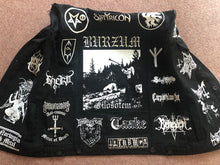 Load image into Gallery viewer, True Scandinavian Black Metal Battle Jacket Cut-Off Denim Vest Burzum Mayhem Darkthrone Taake