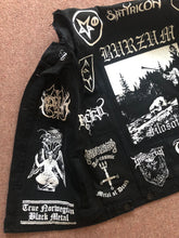 Load image into Gallery viewer, Black Metal Battle Jacket Cut-Off Denim Vest Burzum Mayhem Bathory Darkthrone Immortal Taake